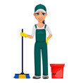 Cleaning service concept cheerful cartoon Vector Image