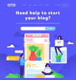 web site design template write a blog vector image vector image