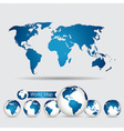 world map and globe vector image