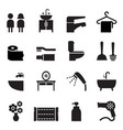 bathroom restroom toilet icon set vector image