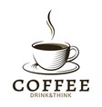 coffee cup vintage logo on white background vector image