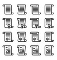 contract icons set on white background vector image
