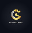 round abstract g technology gold logo vector image