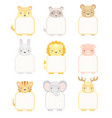 frames decorated with animal heads set photo vector image