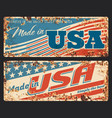 made in usa rusty metal plate banners vector image vector image