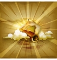 old map and spyglass style background vector image