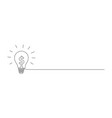 one continuous line drawing of light bulb vector image