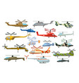 colorful helicopters cartoon set vector image vector image