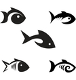 different options of the stylized fishes vector image