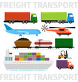 transport vehicles plane and train truck vector image
