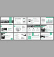 green presentation templates for slide vector image vector image