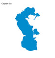 blue outline map of caspian sea lake isolated vector image