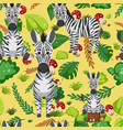 cute zebra seamless pattern vector image