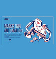 digital marketing automation isometric web banner vector image