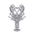 lobster elegant ornament silhouette vector image vector image