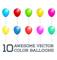 color glossy balloons set isolated on white vector image vector image