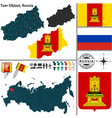 map of oblast tver vector image