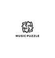 music puzzle with line style logo design concept vector image vector image