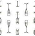 seamless pattern with glass champagne vector image