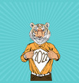 tiger open shirt with the lettering 2022 year vector image