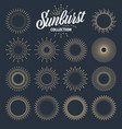 vintage sunburst collection bursting sun rays vector image