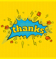 cartoon comic thanks bubbles labels with text vector image vector image
