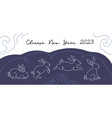 chinese new year 2023 banner with running jumping vector image