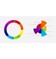 concept of colorful circular banners with arrows vector image