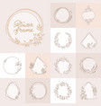 set different floral frames great vector image