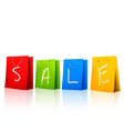 colorful shopping bags with sale on them concept vector image vector image