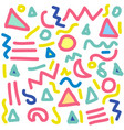 doodle seamless pattern in memphis style vector image