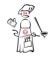 apron with kitchenware vector image