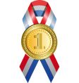 gold medal with ribbon vector image