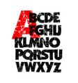 highly detailed black grunge dirty font alphabet vector image vector image