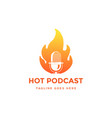 modern simple orange fire flame with mic vector image vector image