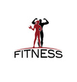 man and woman of fitness silhouette character vector image