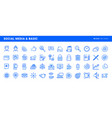 set flat line icons vector image
