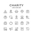 set line icons of charity vector image
