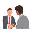 two international business man caucasian and black vector image