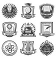 vintage monochrome educational labels set vector image
