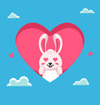 flat of bunny falling in love vector image vector image