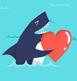 happy valentines day with cute shark valentines vector image vector image
