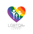 lgbtqa family symbol pride flag background vector image