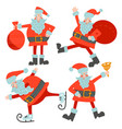 set different character cute santa claus vector image