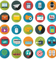 modern flat icons collection with long shadow vector image