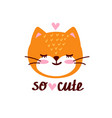 valentines day with cute cartoon cat vector image
