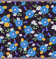 wild flowers seamless pattern hand drawing vector image vector image