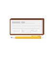 checkbook bank cheque page with fields for filling vector image