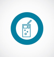 cocktail icon bold blue circle border vector image