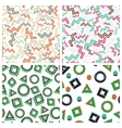 flat simple geometric shapes in seamless pattern vector image